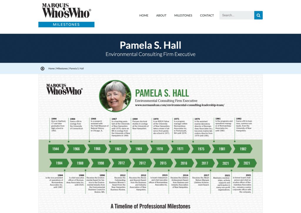 Milestones Pamela Hall