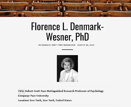 Top Educators Florence Denmark-Wesner