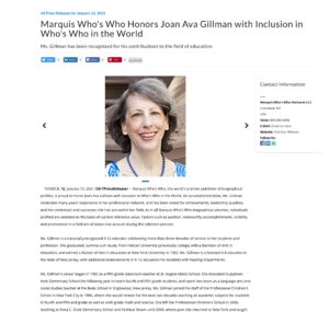 Who's Who in the World Joan Gillman