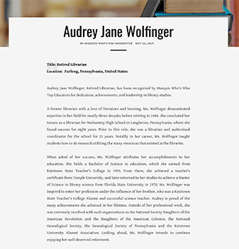 Top Educators Audrey Wolfinger