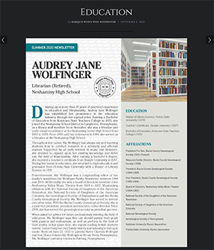 Audrey Wolfinger Newsletter