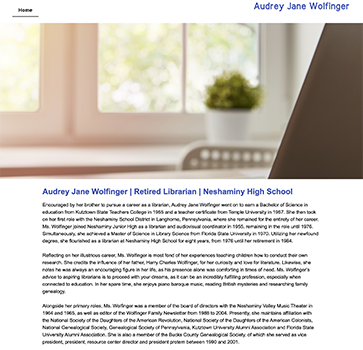 Personal Website Audrey Wolfinger