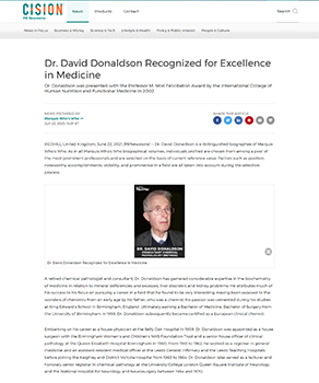 June 2021 Press Release David Donaldson