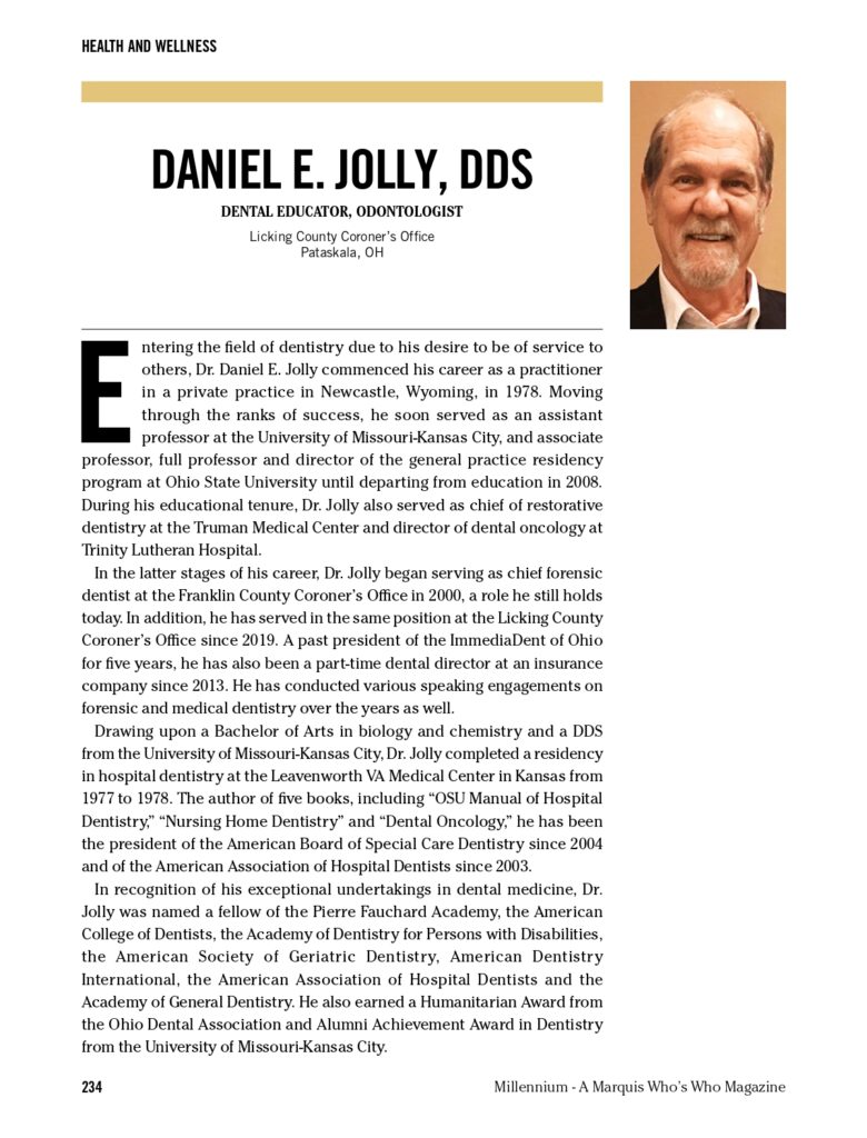 Daniel Jolly Millennium Magazine 4th Ed Feature