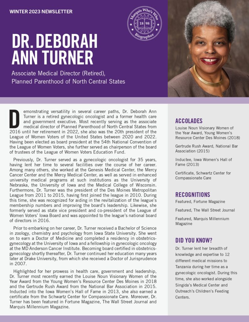 Deborah Turner Newsletter Winter 2023