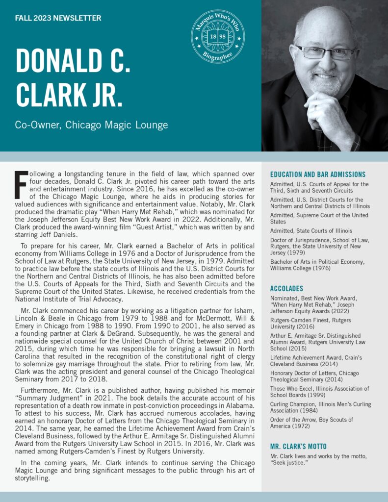 Don Clark Newsletter