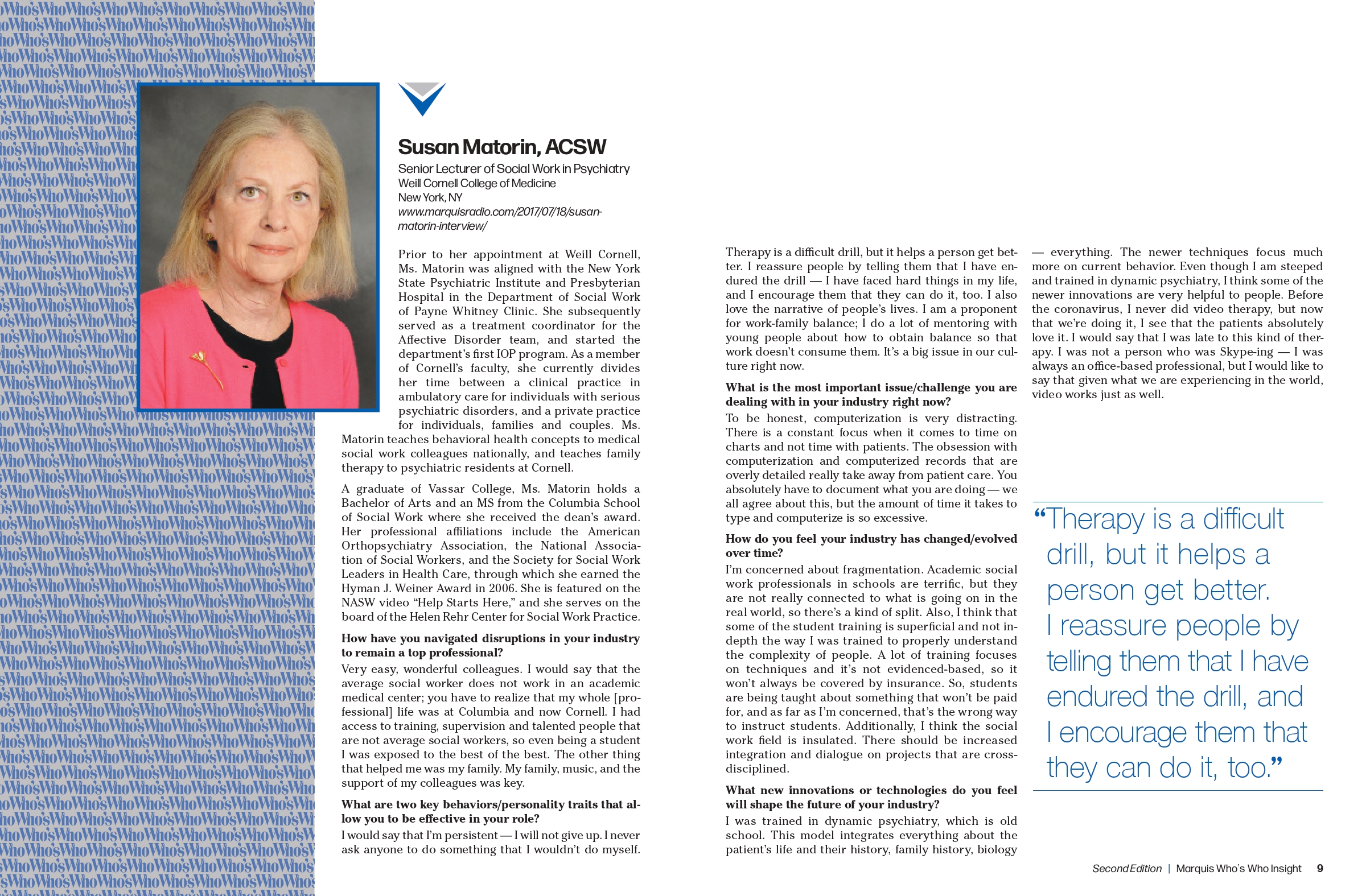 Susan Matorin Insight 2nd Ed Feature