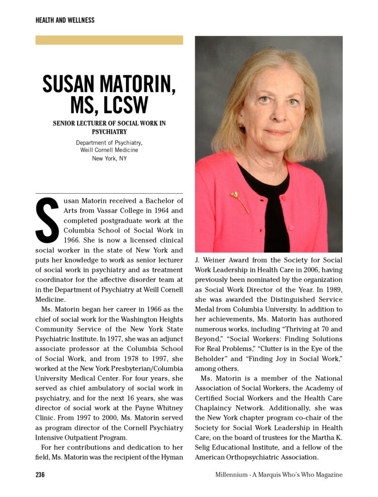 Susan Matorin MM 5th Ed Feature