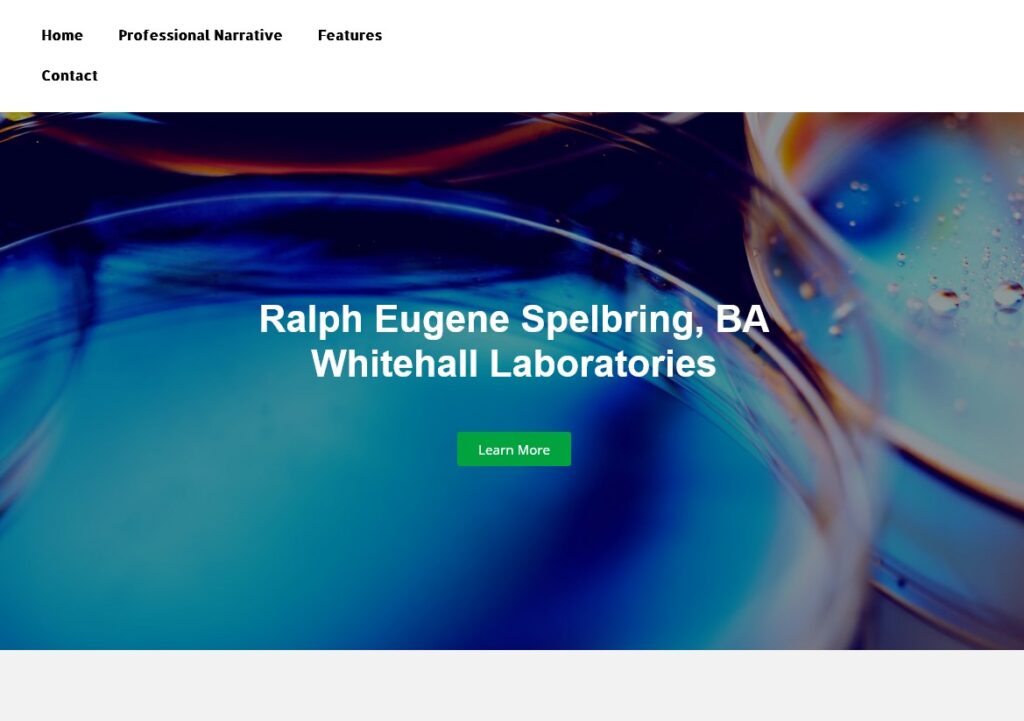 Ralph Spelbring Website Screenshot