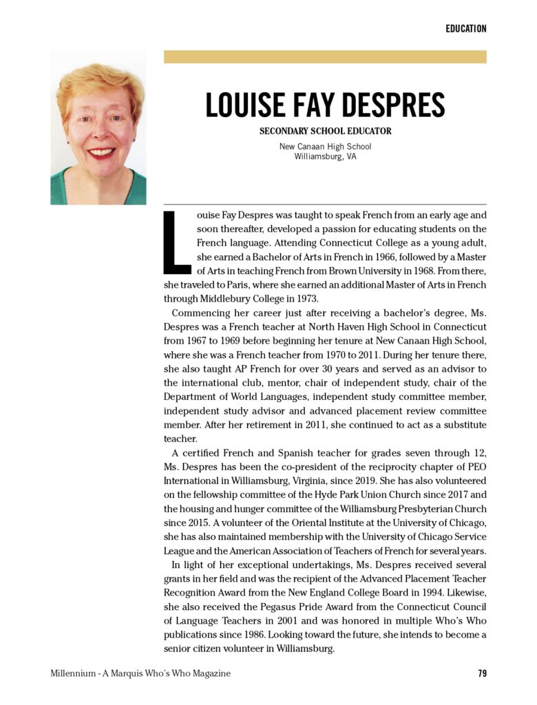 Louise Despres MM 4th Ed Feature