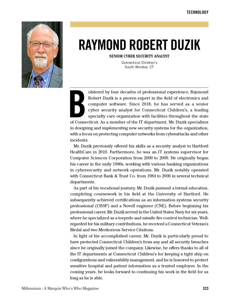 Raymond Duzik MM 15th Ed Feature