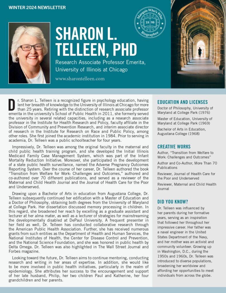 Sharon Telleen Newsletter