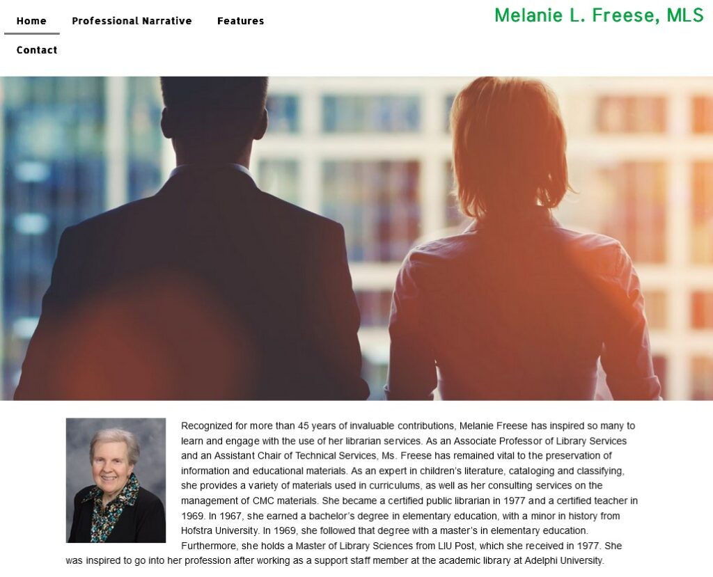 Melanie Freese Website Screenshot