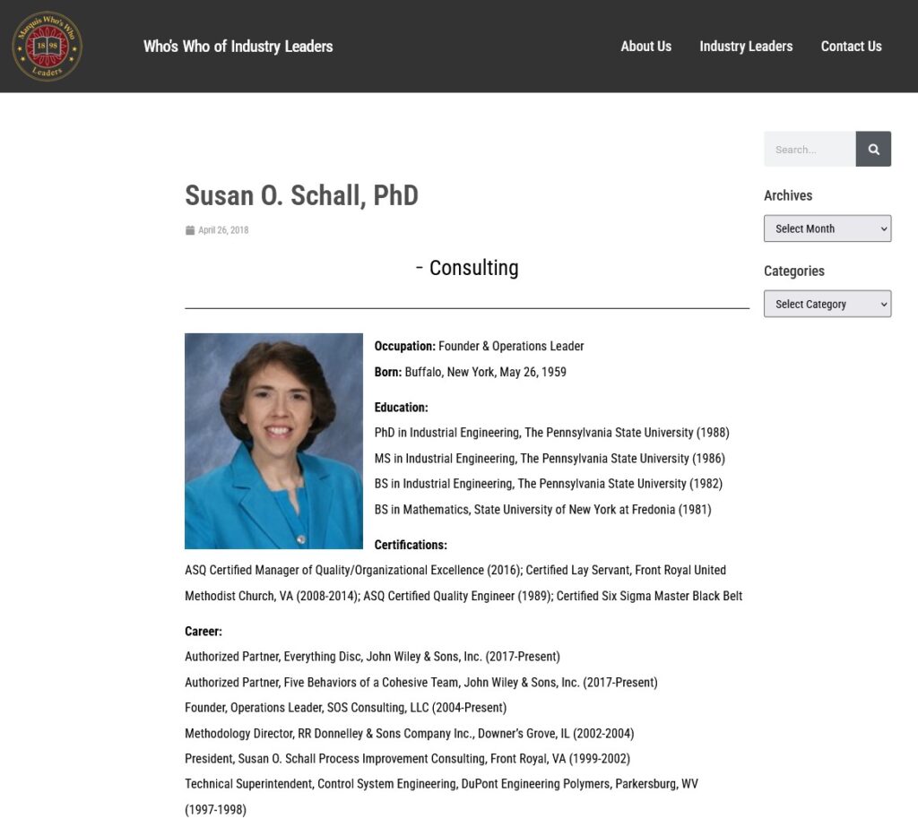 Susan Schall IL Screenshot