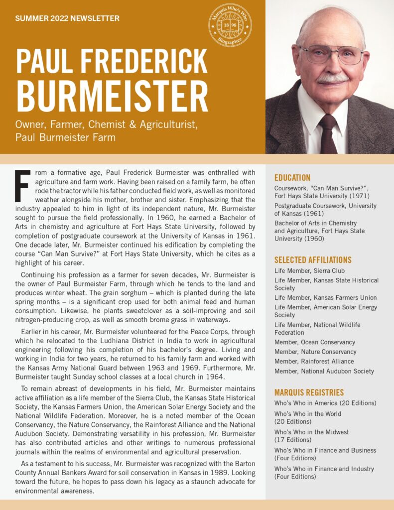 Paul Burmeister Newsletter Summer 2022