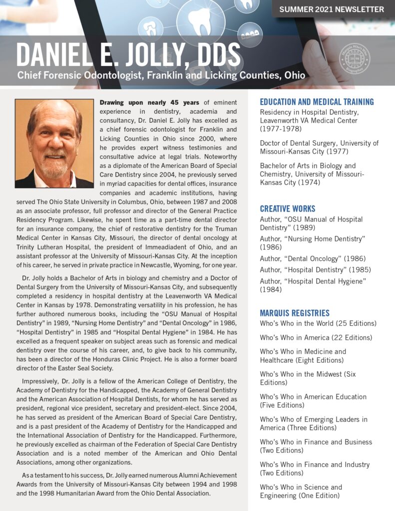 Daniel Jolly Newsletter Summer 2021