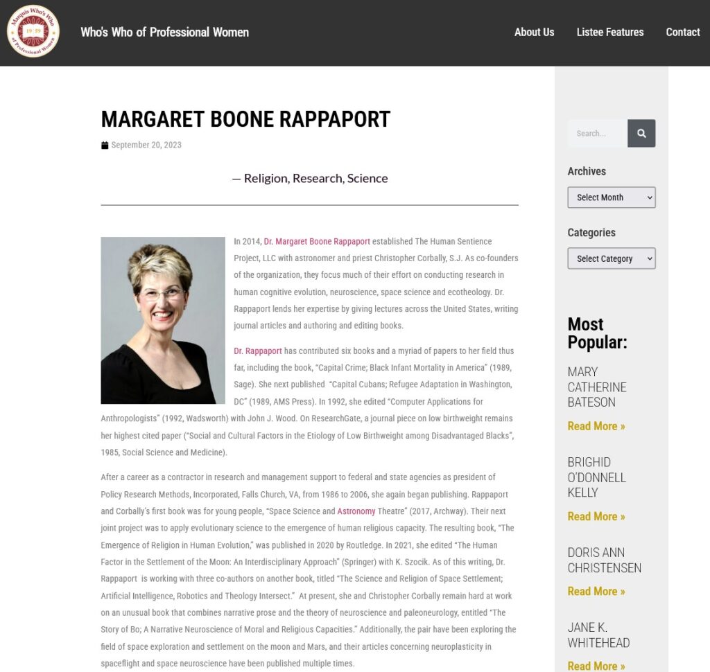 Margaret Rappaport WWOPW Screenshot