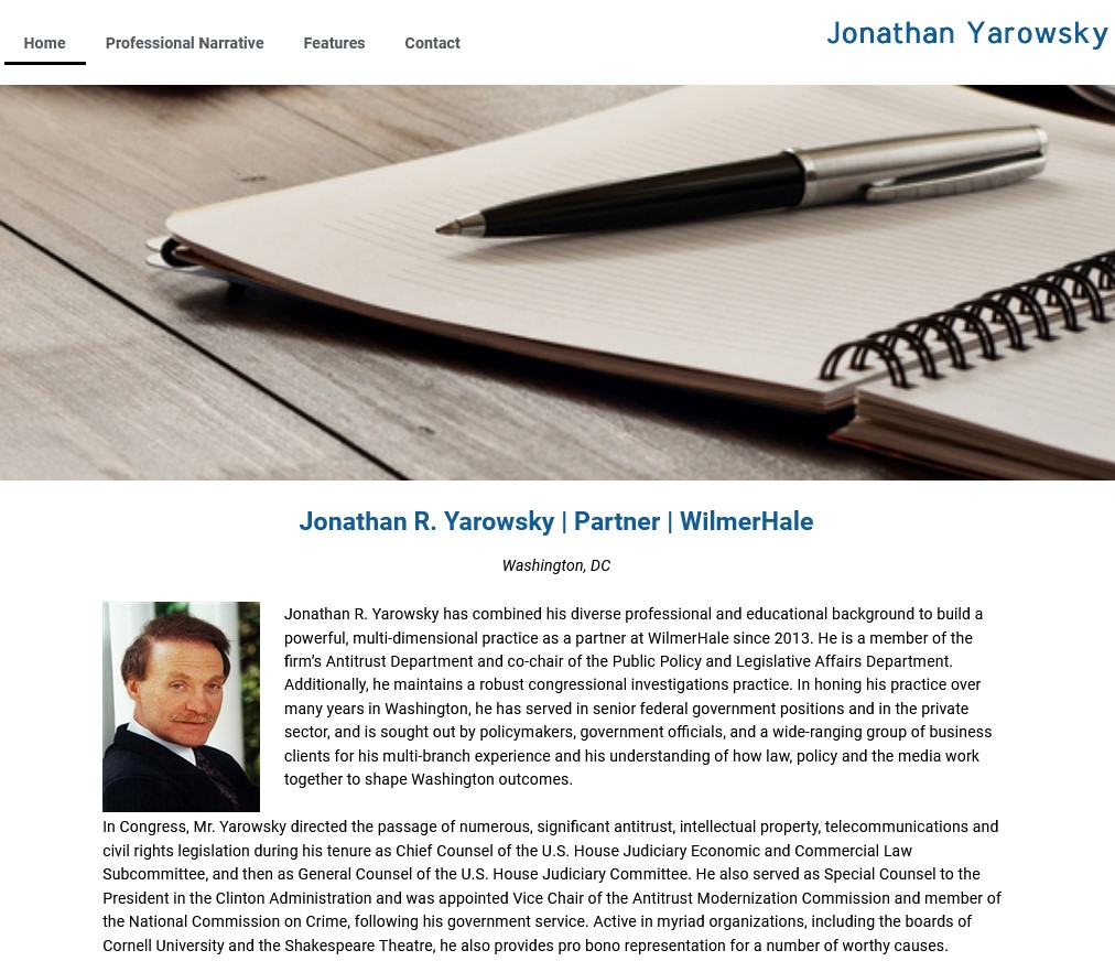 Jonathan Yarowsky Website Screenshot