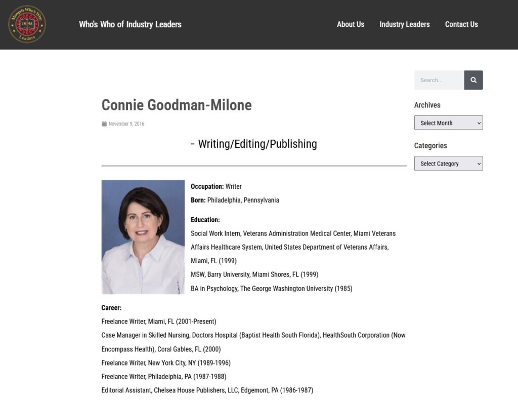 Connie Goodman-Milone IL Screenshot