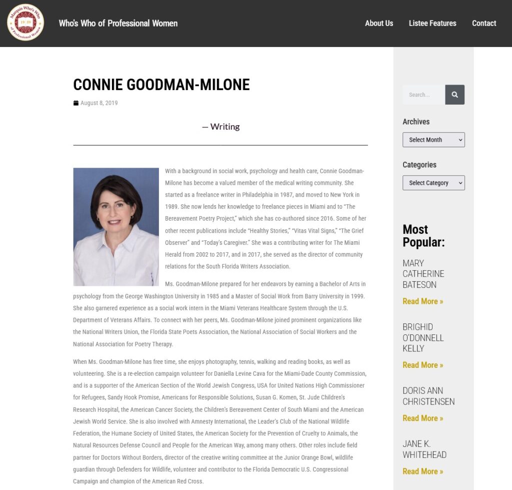 Connie Goodman-Milone WWOPW Screenshot