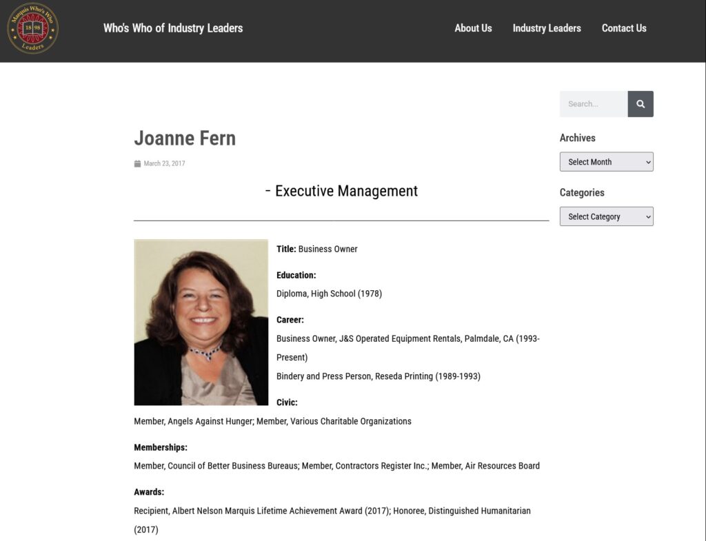 Joanne Fern Industry Leaders