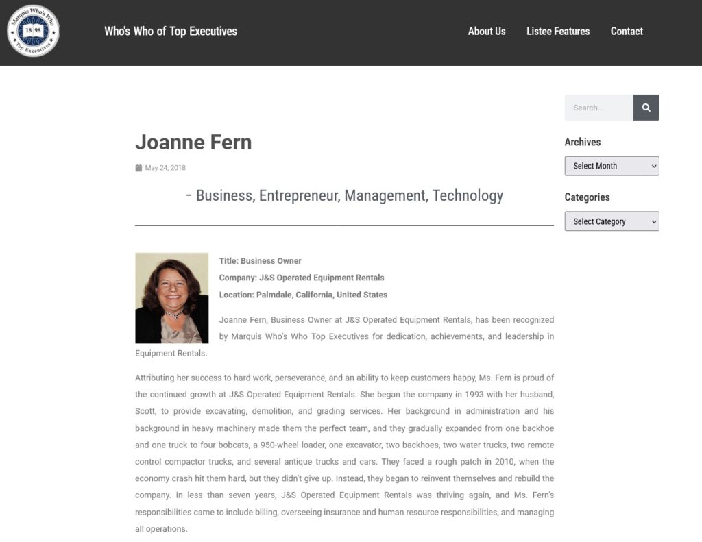 Joanne Fern Top Professionals