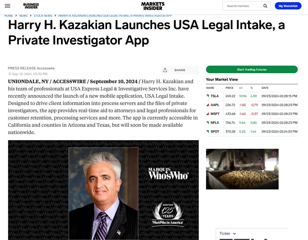 Harry Kazakian Business Insider Article