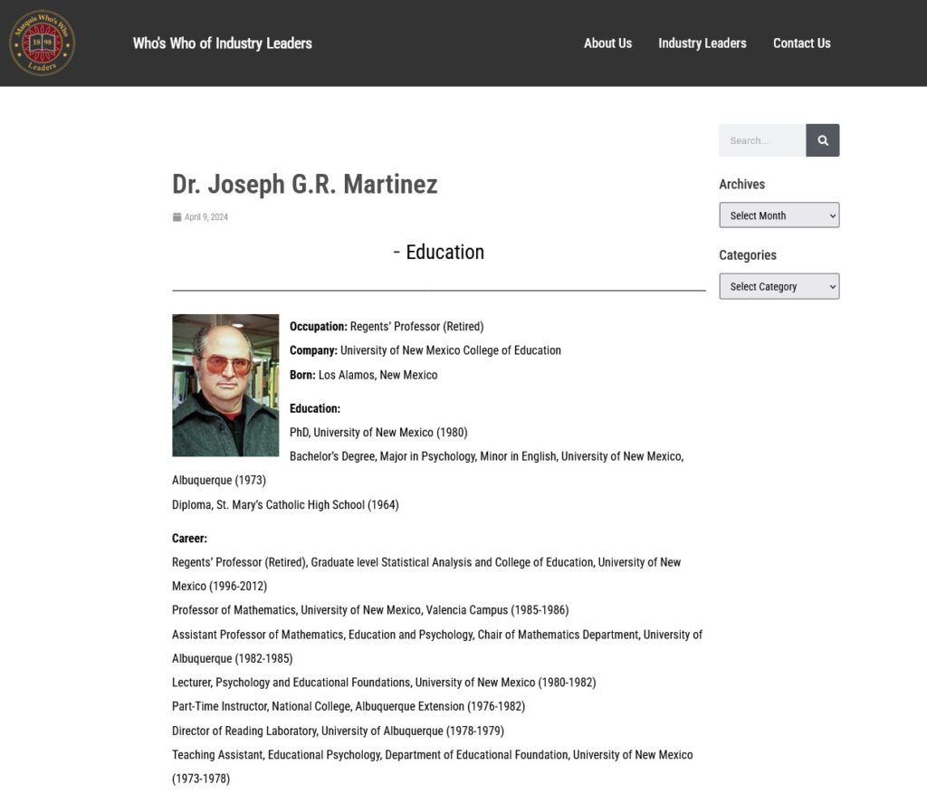 Joseph Martinez Industry Leaders