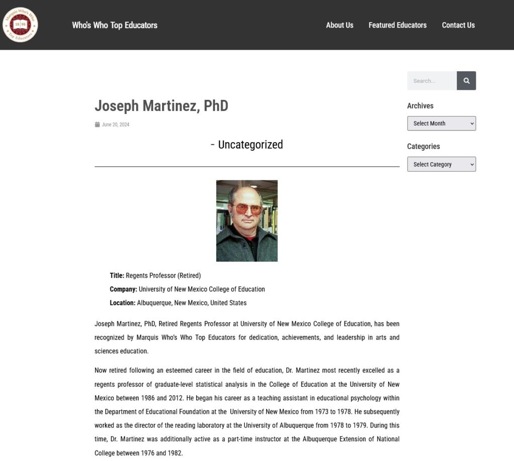 Joseph Martinez Top Educators