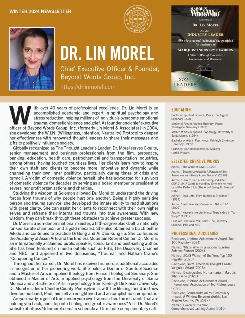 Lin Morel Newsletter