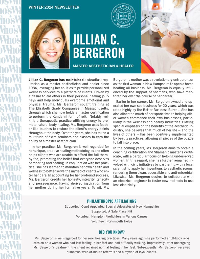 Jillian Bergeron Newsletter