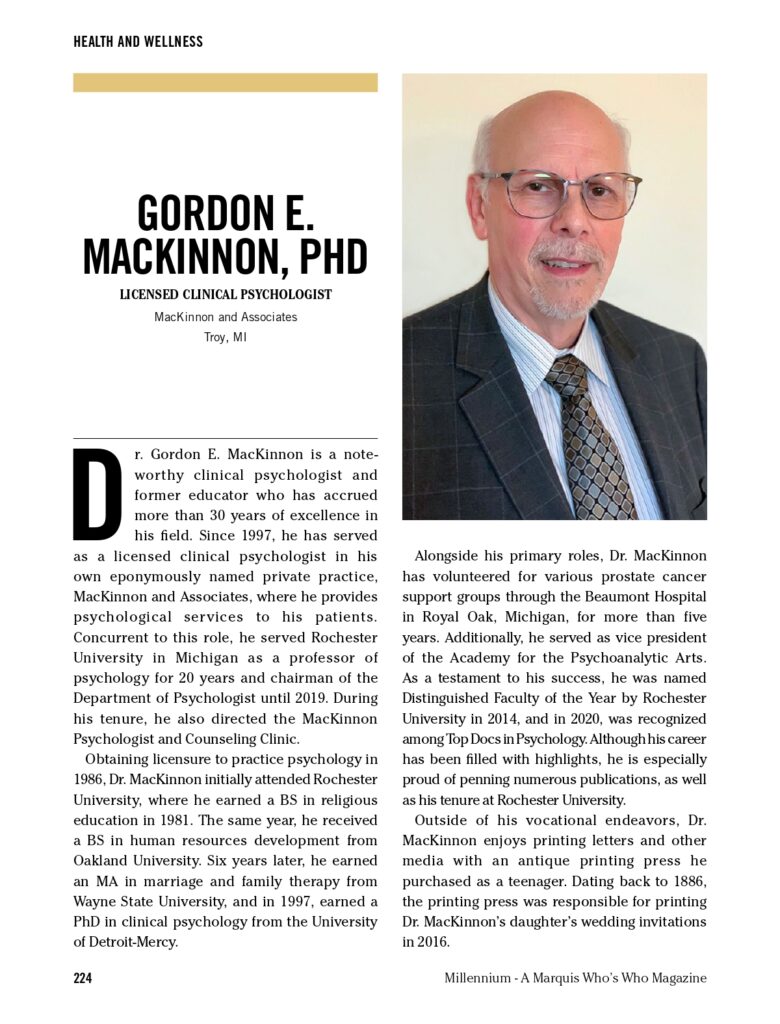 Gordon MacKinnon Millennium Magazine