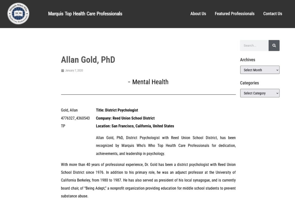 Allan Gold Top Health Care Providers