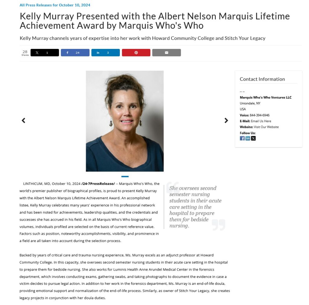 Kelly Murray Lifetime Achievement Award