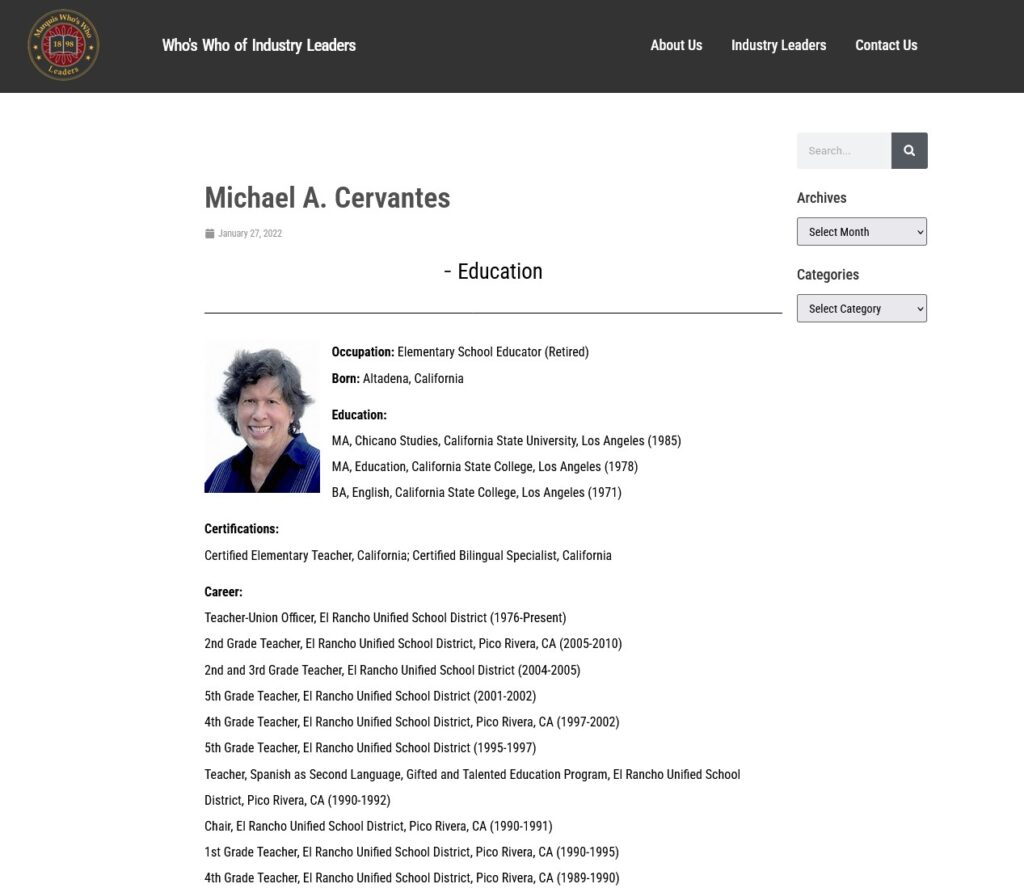 Michael Cervantes Industry Leaders