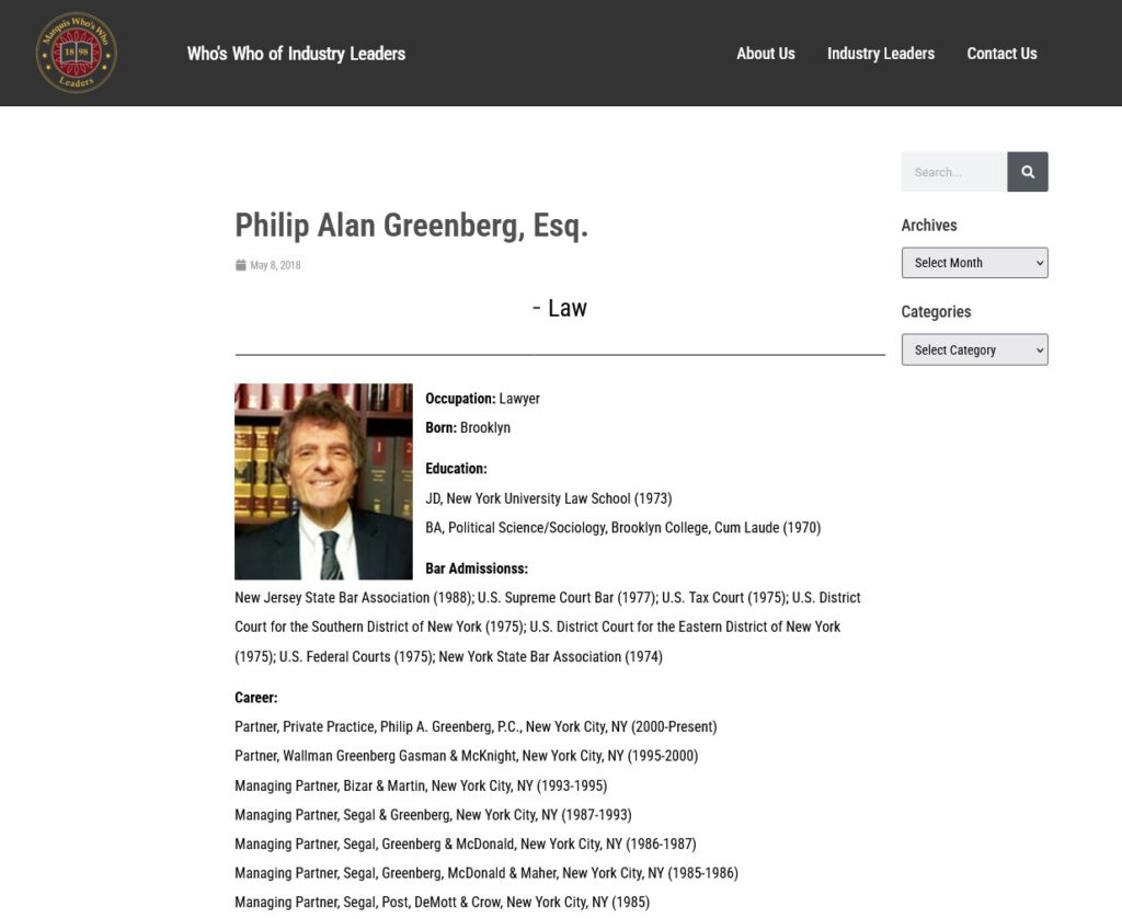 Philip Greenberg Industry Leaders