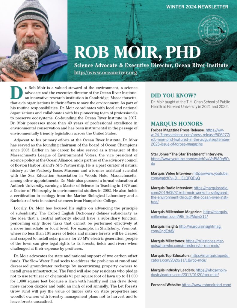 Rob Moir Newsletter