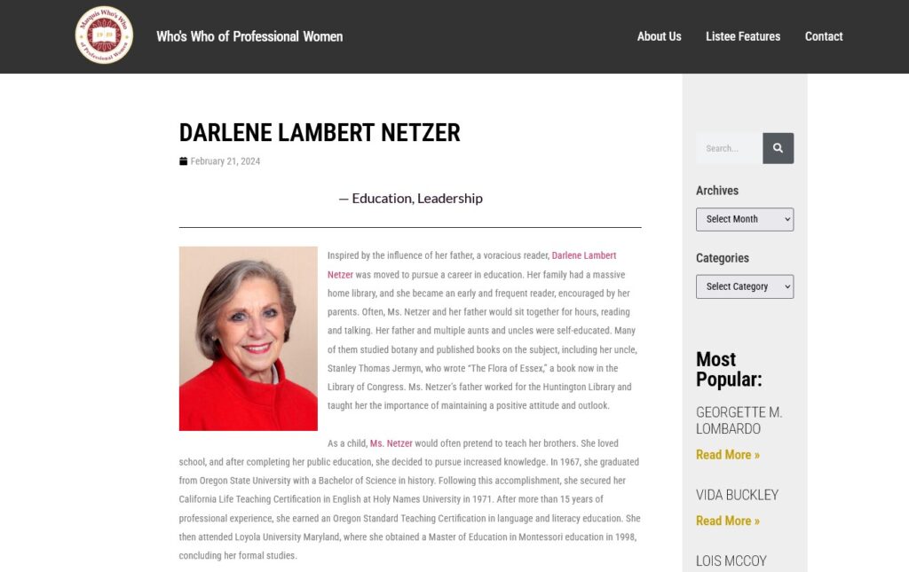 Darlene Netzer Professional Women