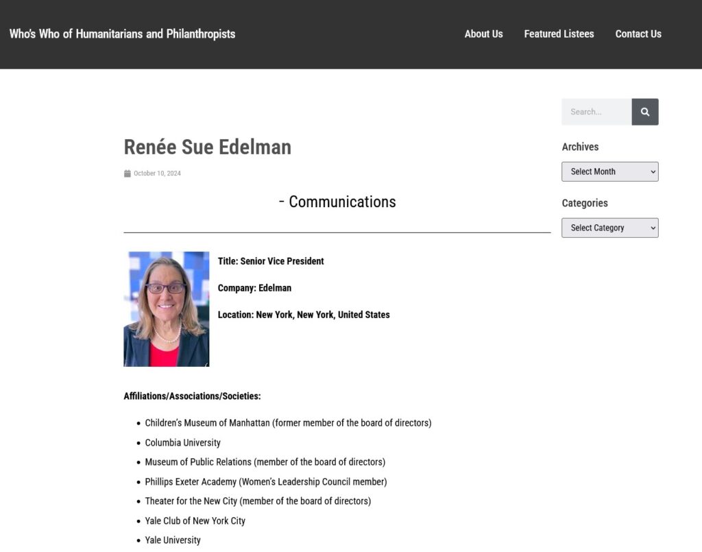 Renee Edelman Humanitarian