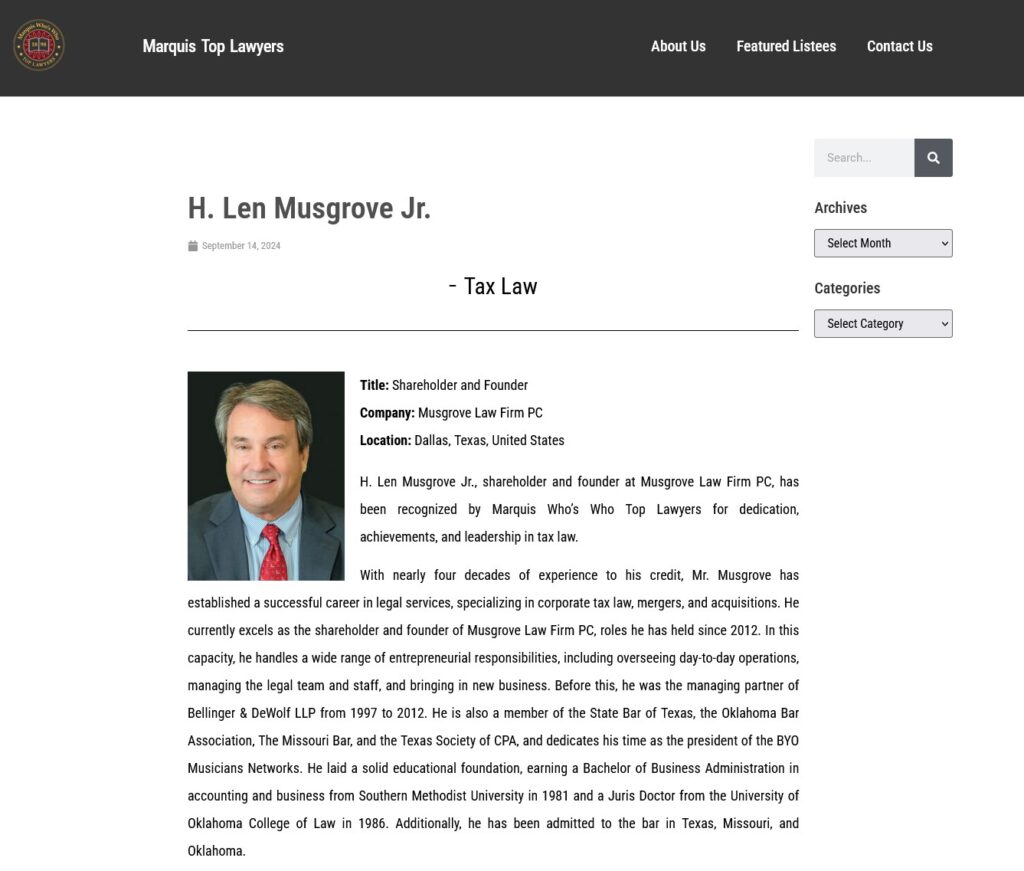 H. Len Musgrove Top Lawyers