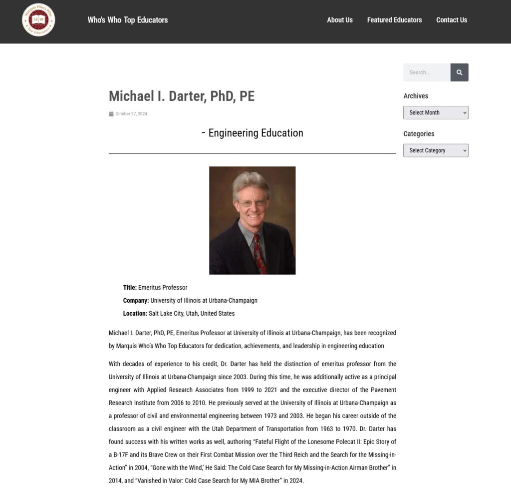 Michael Darter Top Educators
