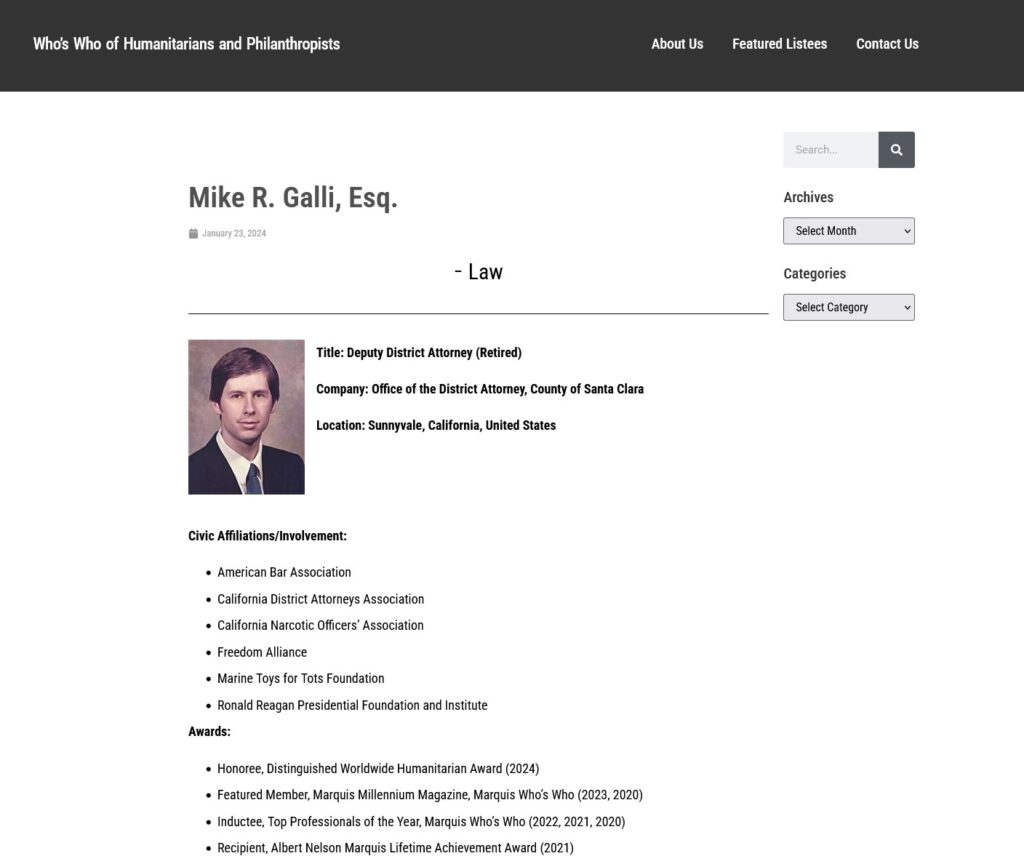 Mike Galli Humanitarian