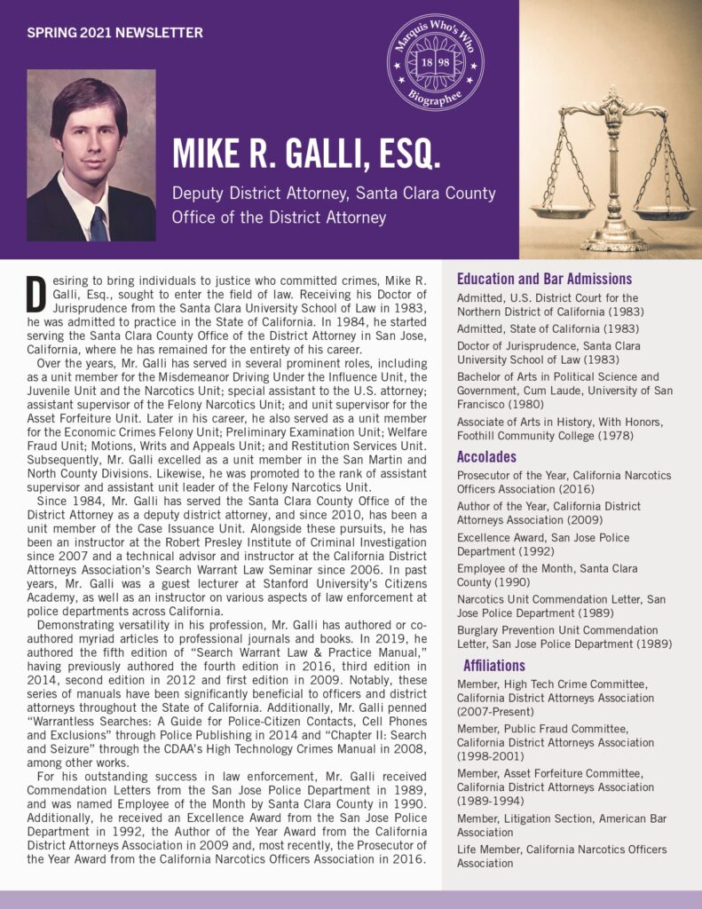 Mike Galli Newsletter