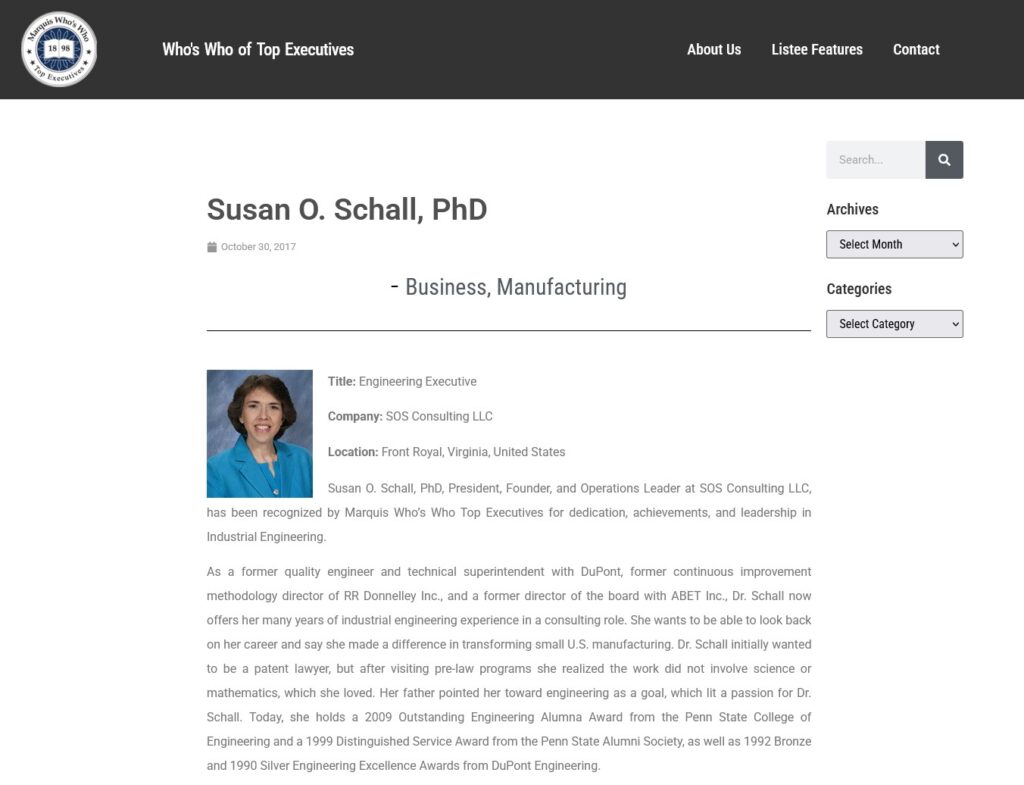Susan Schall Top Executives