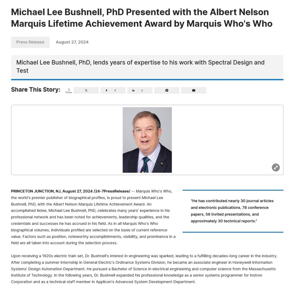 Michael Bushnell Lifetime Achievement