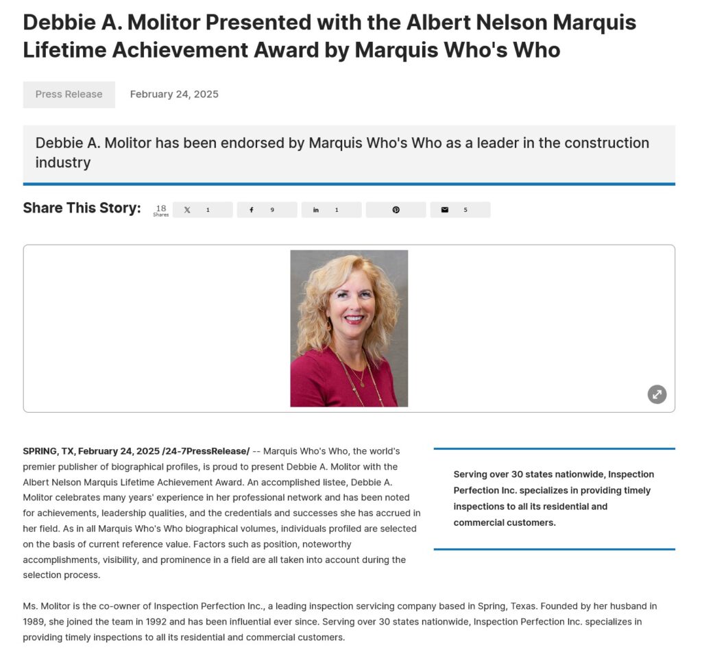 Debbie Molitor Lifetime Achievement