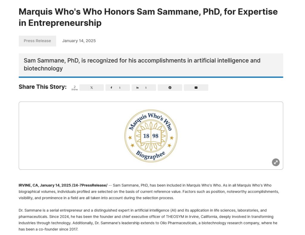 Sam Sammane Press Release