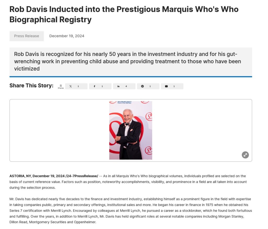 Robin Davis Press Release