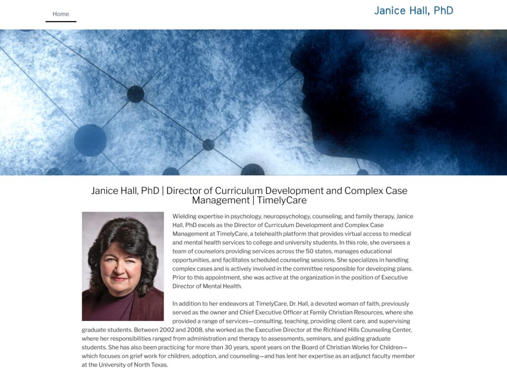 Janice Hall Website