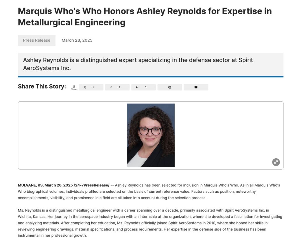 Ashley Reynolds Legacy Press Release